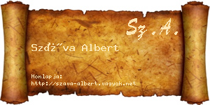 Száva Albert névjegykártya
